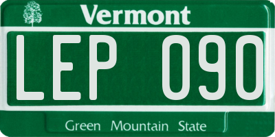 VT license plate LEP090