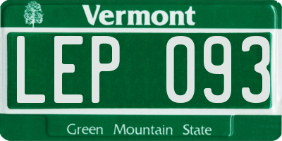 VT license plate LEP093