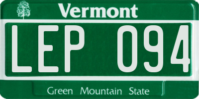 VT license plate LEP094