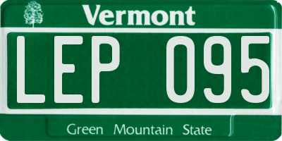 VT license plate LEP095