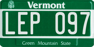 VT license plate LEP097