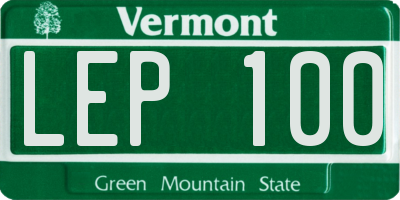 VT license plate LEP100