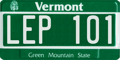 VT license plate LEP101