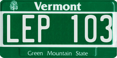 VT license plate LEP103