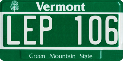 VT license plate LEP106