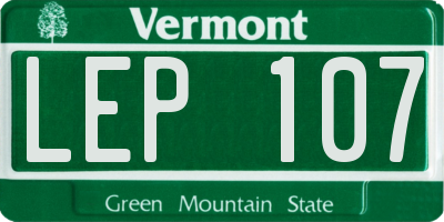 VT license plate LEP107