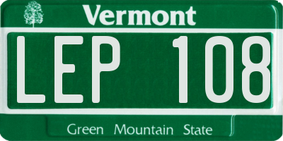 VT license plate LEP108