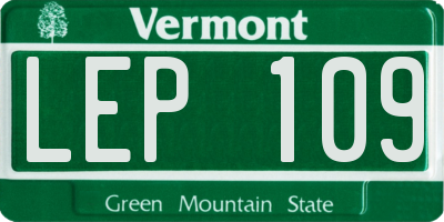 VT license plate LEP109