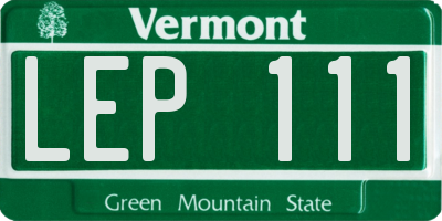 VT license plate LEP111