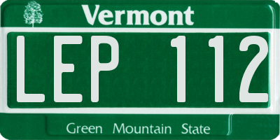 VT license plate LEP112