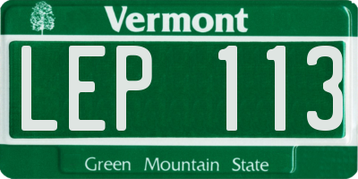 VT license plate LEP113