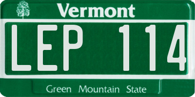 VT license plate LEP114