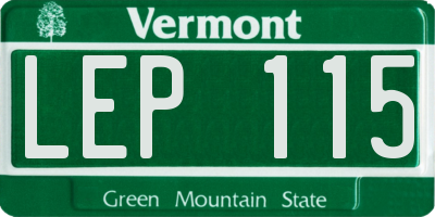 VT license plate LEP115