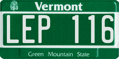 VT license plate LEP116