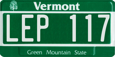 VT license plate LEP117