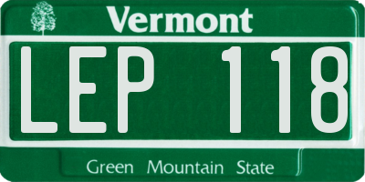 VT license plate LEP118