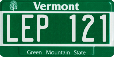 VT license plate LEP121
