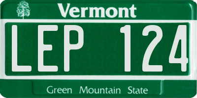 VT license plate LEP124