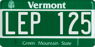 VT license plate LEP125