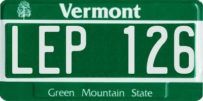 VT license plate LEP126