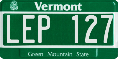 VT license plate LEP127