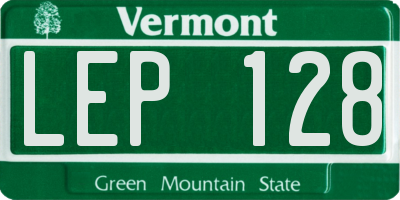 VT license plate LEP128
