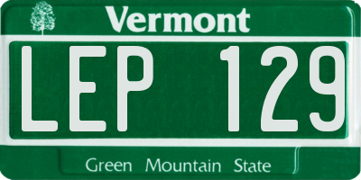 VT license plate LEP129