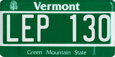 VT license plate LEP130