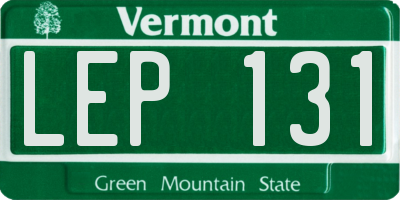 VT license plate LEP131