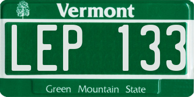 VT license plate LEP133
