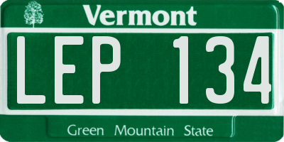 VT license plate LEP134