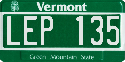 VT license plate LEP135
