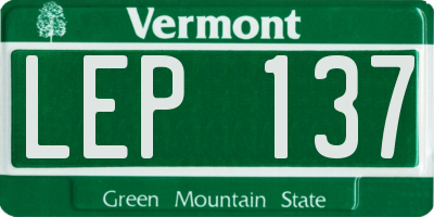 VT license plate LEP137
