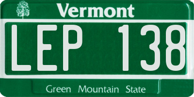 VT license plate LEP138