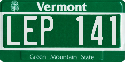 VT license plate LEP141