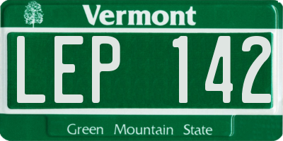 VT license plate LEP142