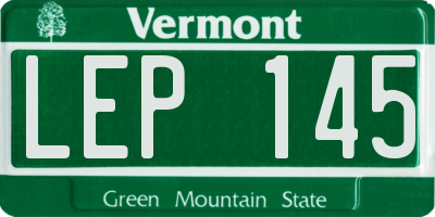 VT license plate LEP145
