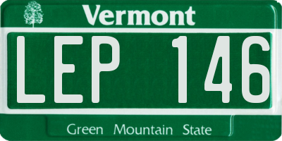 VT license plate LEP146