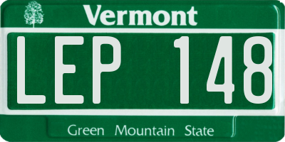 VT license plate LEP148