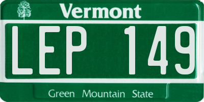 VT license plate LEP149