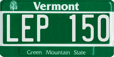 VT license plate LEP150
