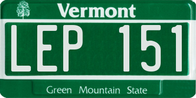 VT license plate LEP151