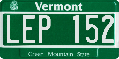 VT license plate LEP152