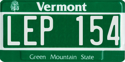VT license plate LEP154
