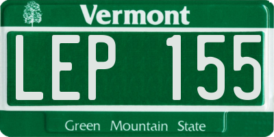 VT license plate LEP155