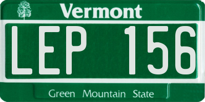 VT license plate LEP156