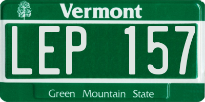 VT license plate LEP157