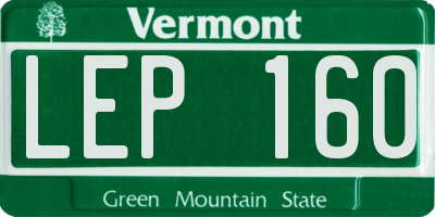 VT license plate LEP160