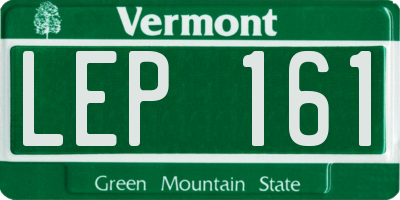 VT license plate LEP161