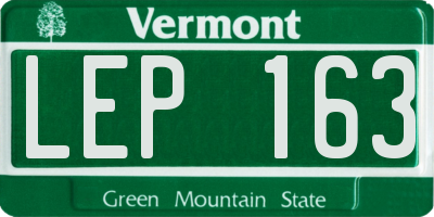 VT license plate LEP163